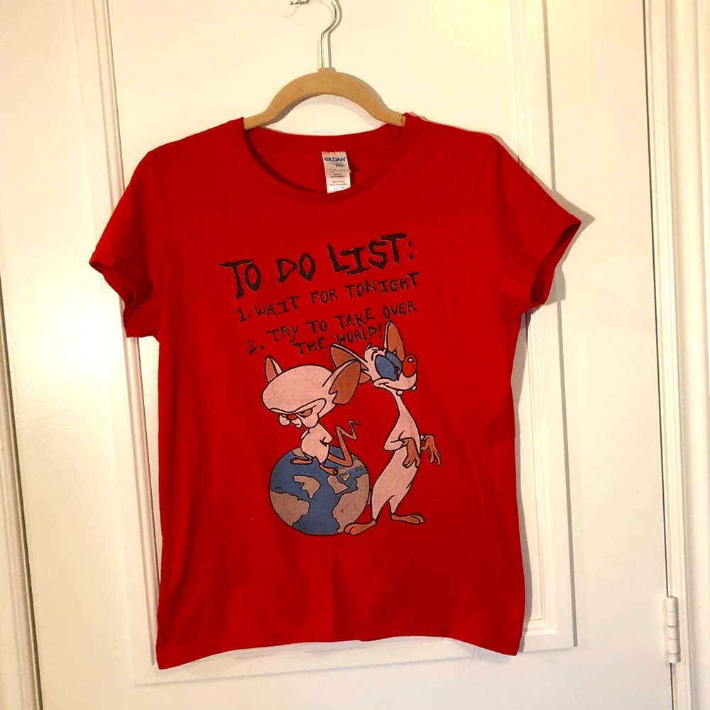 Pinky and the Brain T-Shirt, Red, Women’s Size S / M